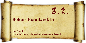 Bokor Konstantin névjegykártya